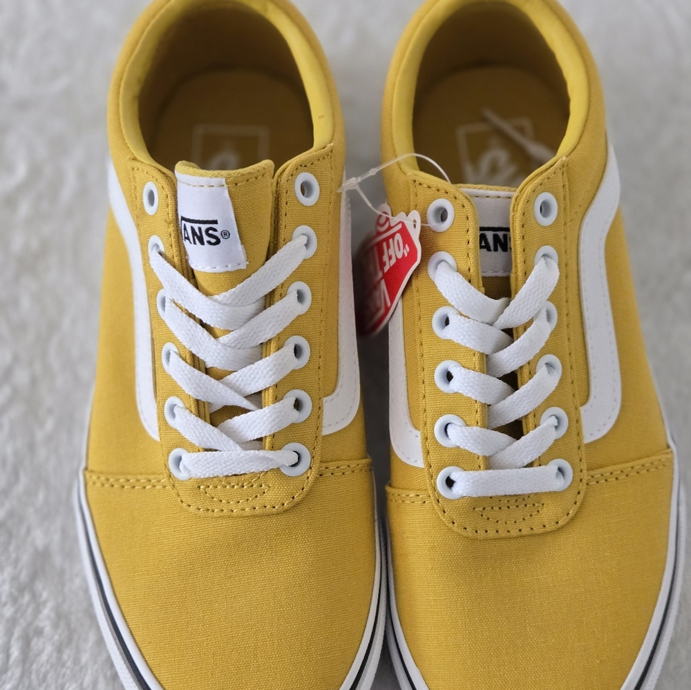 Vans Classic Yellow and White Canvas Shoes